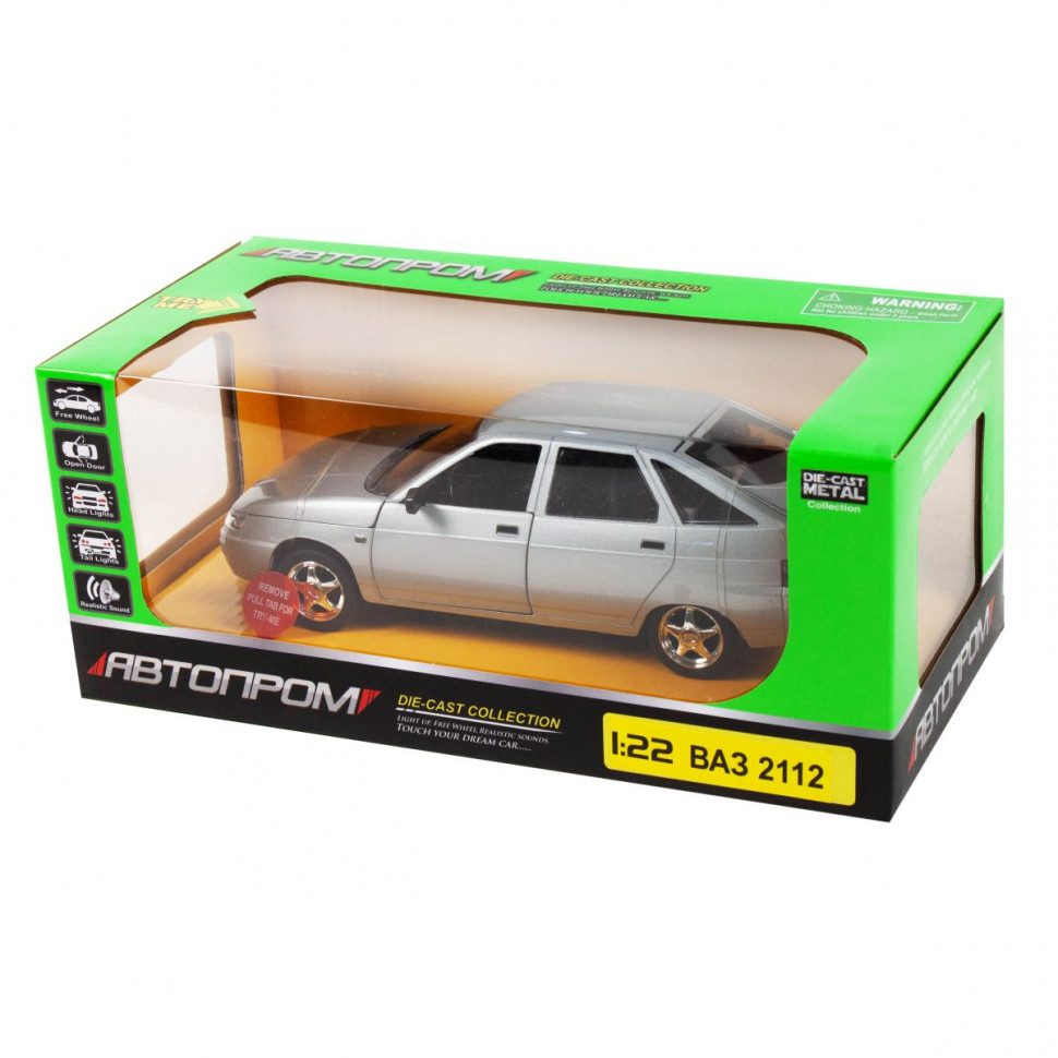 

Машина металлическая "АВТОПРОМ" 2112 ВАЗ 2112 (Серый)