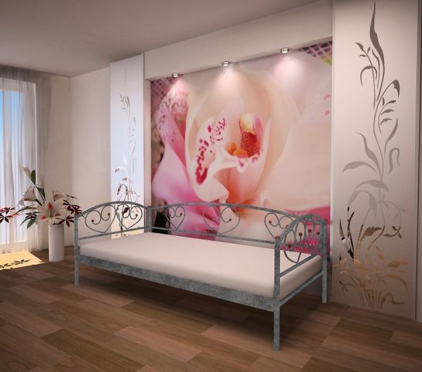 

Кровать Darina Lux Метакам Шагрень серая 160х200