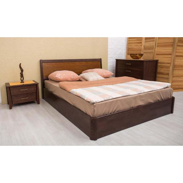 

Кровать Олимп Сити с механизмом с интарсией 180x200 Венге + Орех