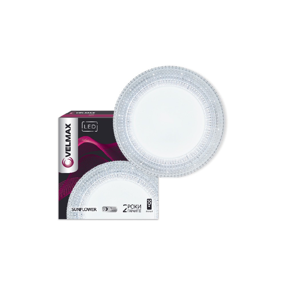 

LED СВЕТИЛЬНИК VELMAX V-CL-SUNFLOWER, 70W, SMART, 3000K-6500K, 4900LM, ПУЛЬТ ДИСТАНЦИОННОГО УПРАВЛЕНИЯ