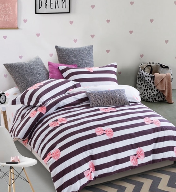 

Постельное белье Vpostelke Бантики 1.5-Спальный 150х220 см сатин бордовый