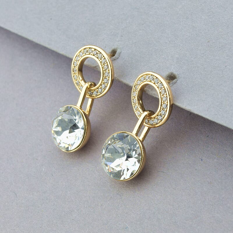 

Серьги пусеты с камнями Swarovski (позолота 18к) 102743