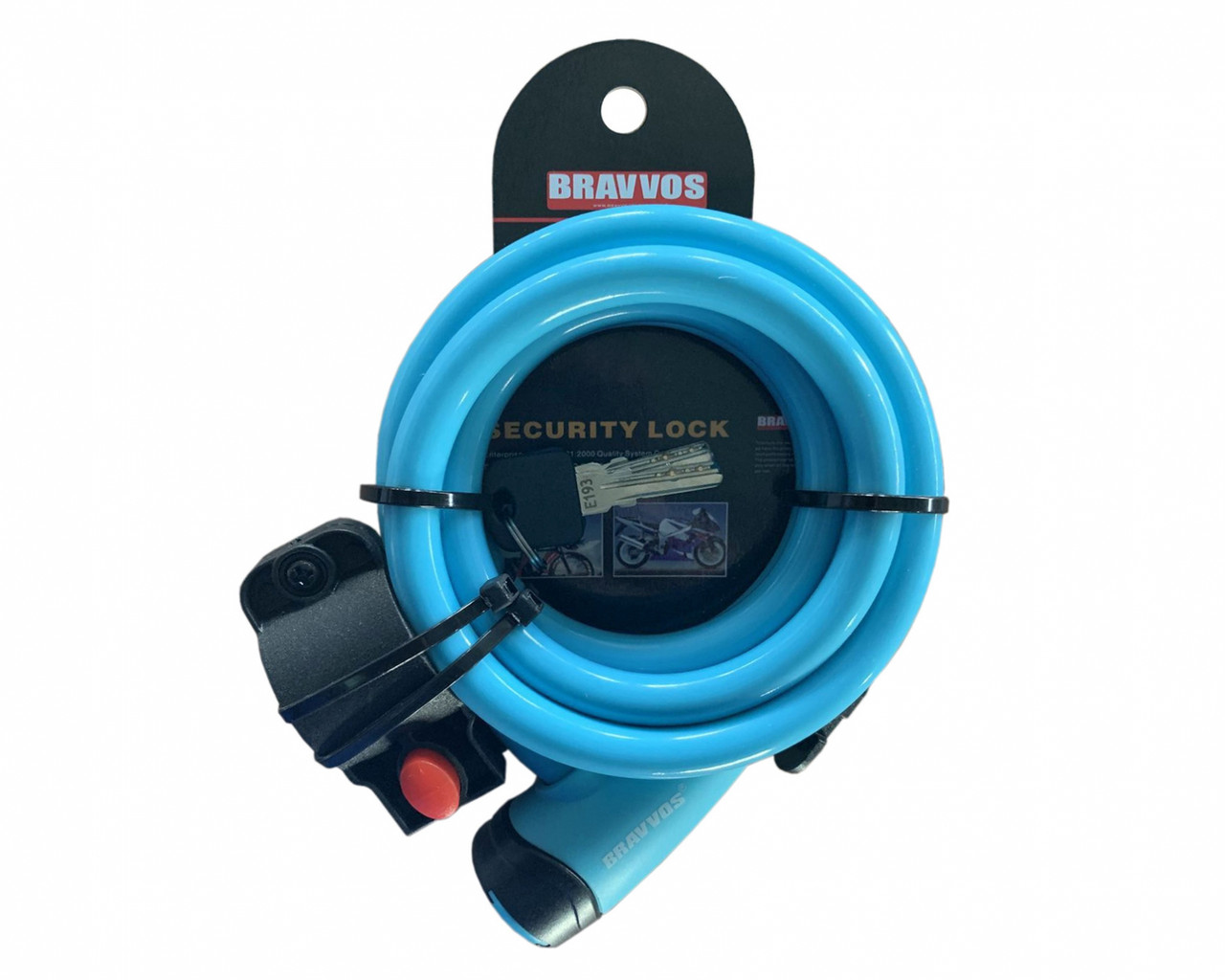 

Замок велосипедный BRAVVOS LOC-065-110 на ключе со стальным тросом 12mm 1500mm голубой