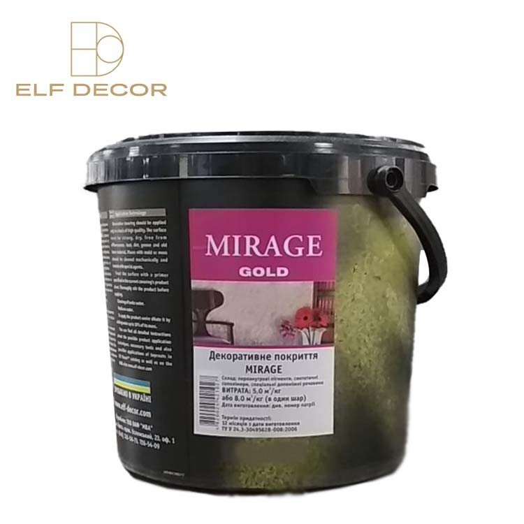 

Бархатная текстура поверхности с золотым отблеском Elf MIRAGE Gold 5 кг
