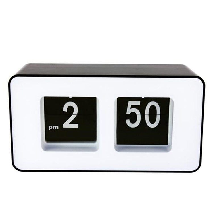 

Часы перекидные Flip Clock Черные с белым циферблатом лофт