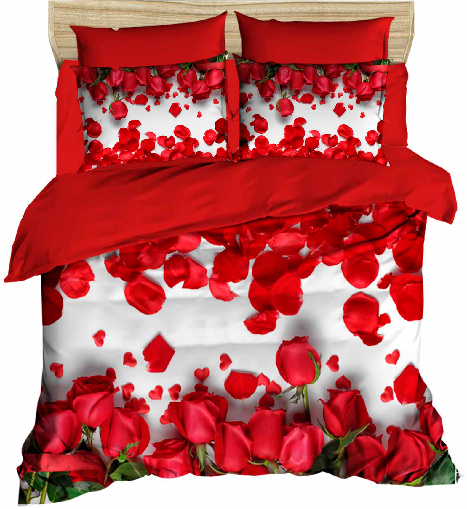 

Комплект постельного белья LightHouse Ранфорс 3D Red Roses 200х220