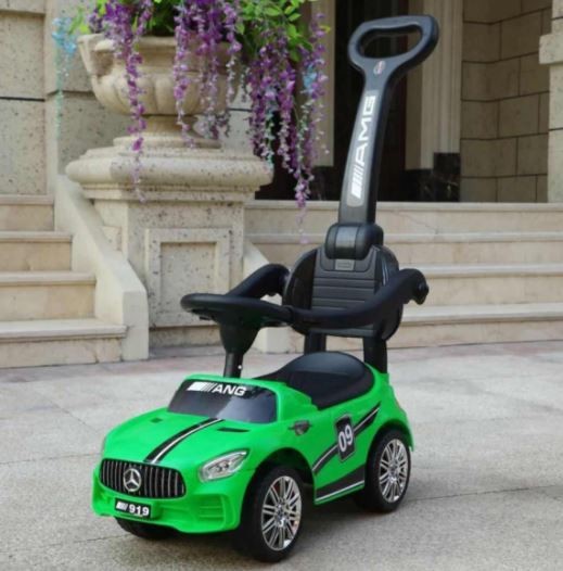 

Детская машинка с родительской ручкой каталка толокар Bamy Mercedes M 4074L-2 зеленая