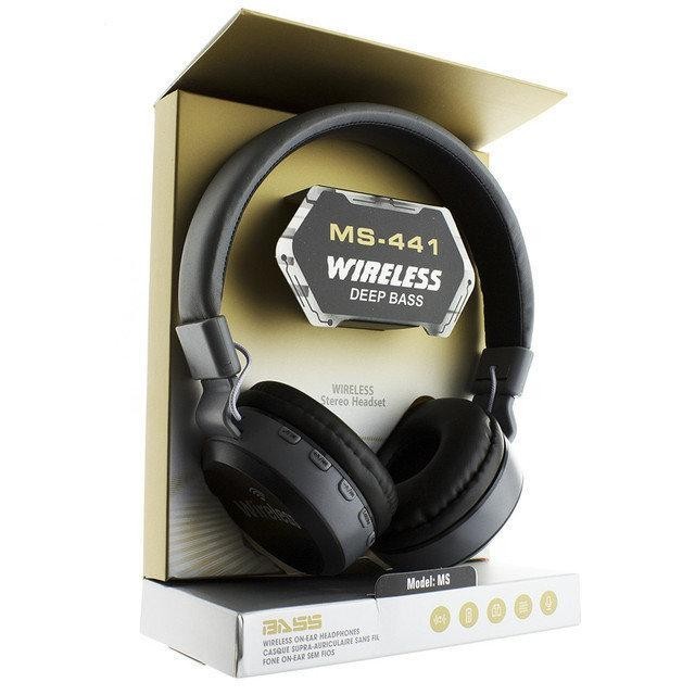 

Беспроводные Bluetooth Наушники Wireless Deep Bass Ms-441 Серые