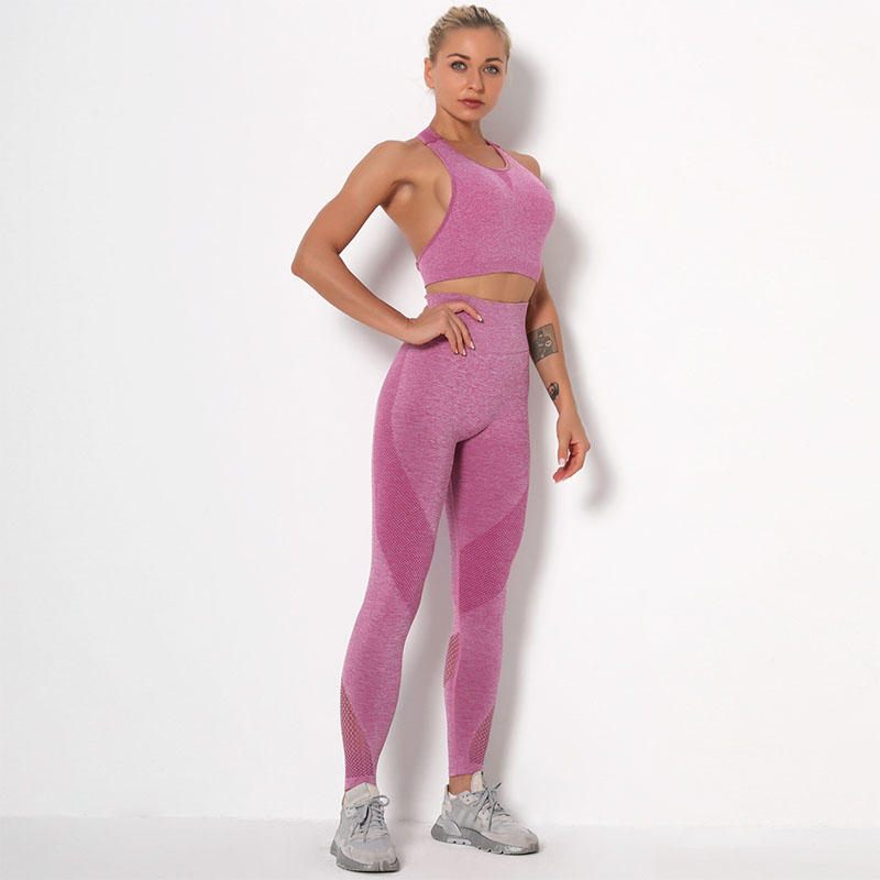 

Комплект лосины и топ для занятий в спортзале Lesko 9180 Pink S