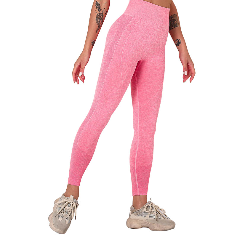 

Спортивные лосины с высокой посадкой для занятий спортом Lesko 9187 Pink S