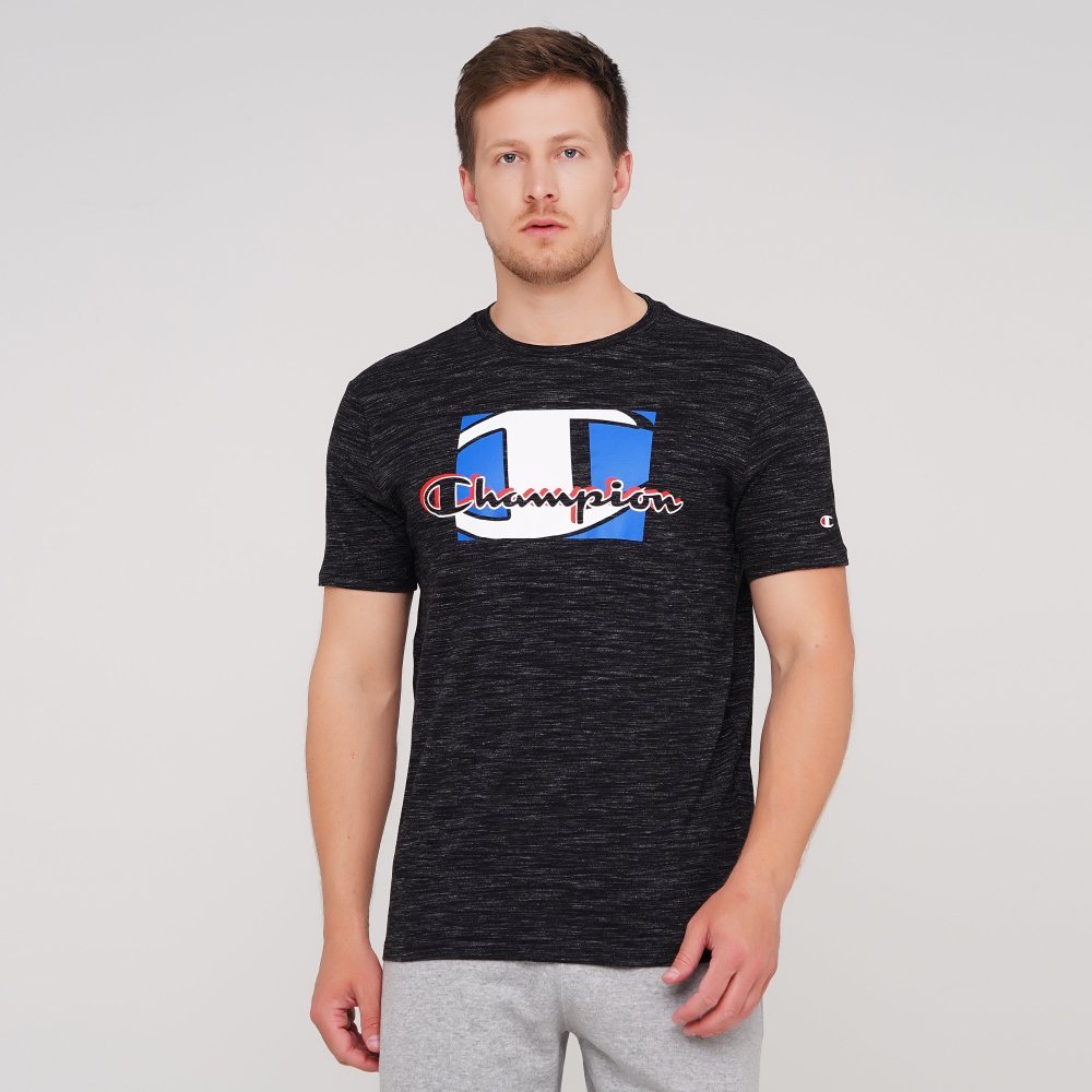 

Мужская футболка Champion Crewneck T-Shirt Темно-серый меланж 46 (cha214308-SBWM)