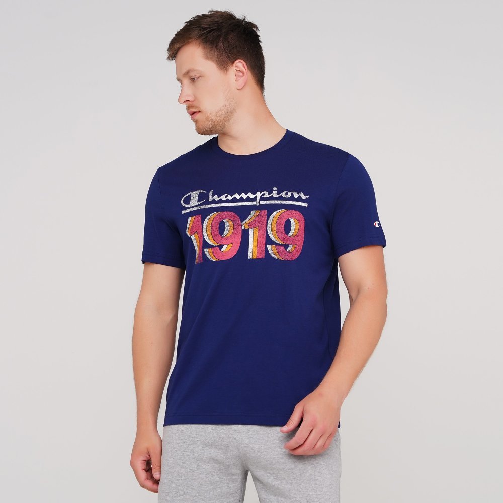 

Мужская футболка Champion Crewneck T-Shirt Темно-Синий 45 (cha214314-MNB)