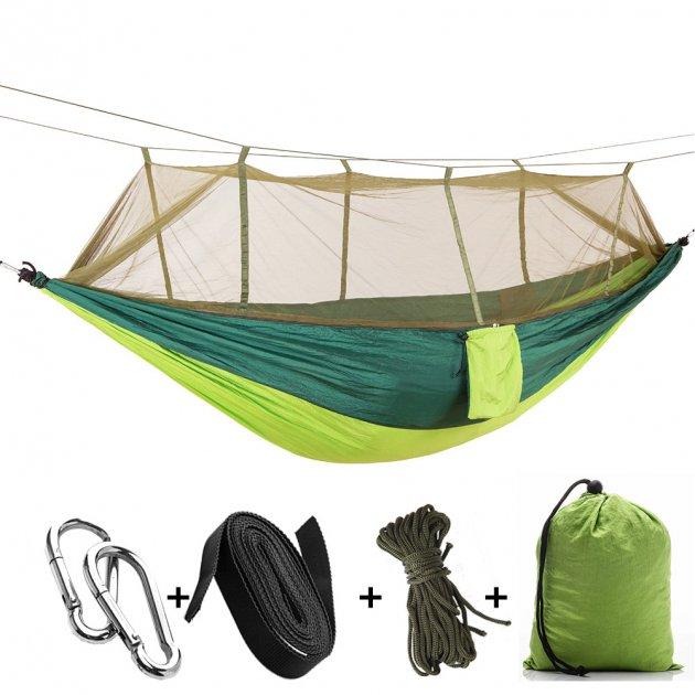 

Туристический гамак подвесной с москитной сеткой тканевый Hammock Net (Зеленый)