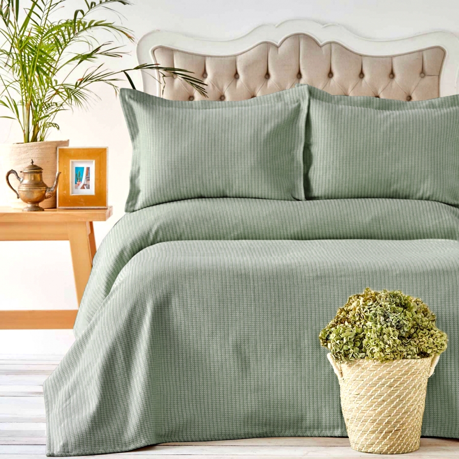 

Покрывало Karaca Home Cally Cagla Yesili Желто-зеленое 230х240 + наволочки 50х70 2 шт (svt-2000022268219)