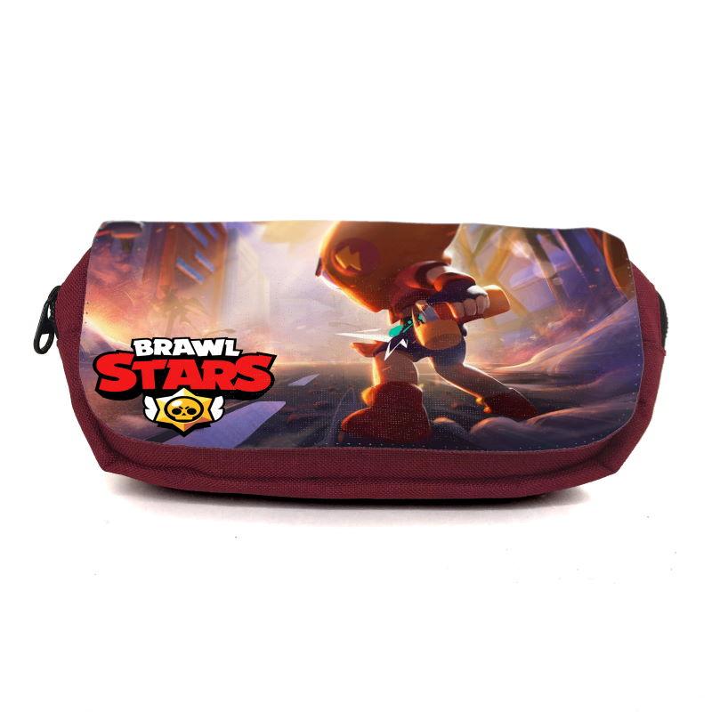 

Школьный пенал Бравл Старс органайзер универсальный (Brawl Stars - 0023) бордовый