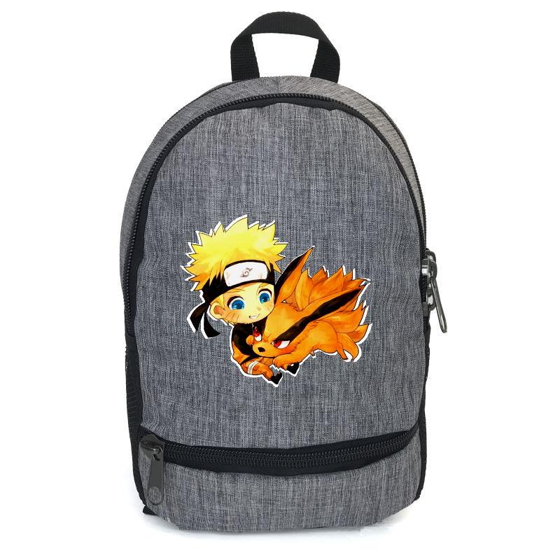 

Рюкзак повседневный городской прогулочный Наруто серый (Naruto-05)