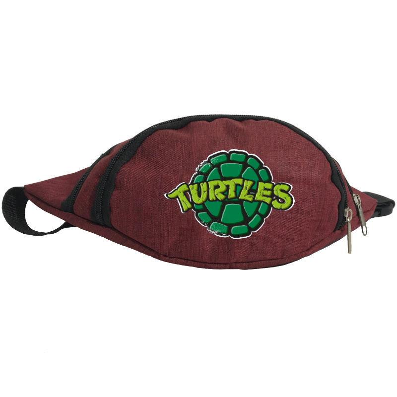 

Сумка Бананка Черепашки Ниндзя на пояс (Turtle-008) бордовая