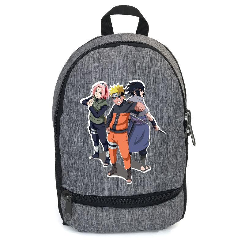 

Рюкзак повседневный городской прогулочный Наруто серый (Naruto-012)