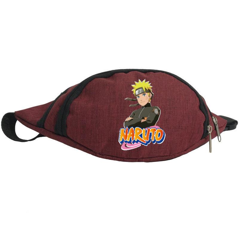 

Сумка Бананка на пояс Наруто (Naruto-06) бордовая