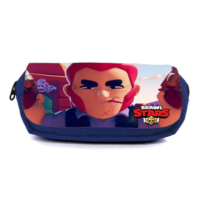 

Школьный пенал Бравл Старс органайзер универсальный (Brawl Stars - 0054) синий