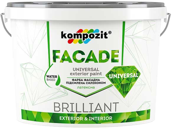 

Краска силиконовая Kompozit Facade Universal 14 кг Белая (4820085747166)