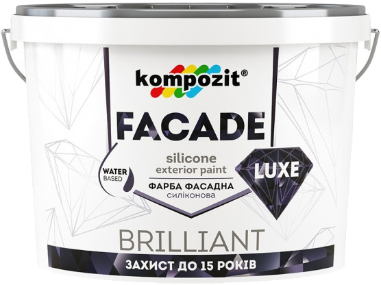 

Краска фасадная силиконовая Kompozit Facade Luxe 14 кг Белая (4820085742970)