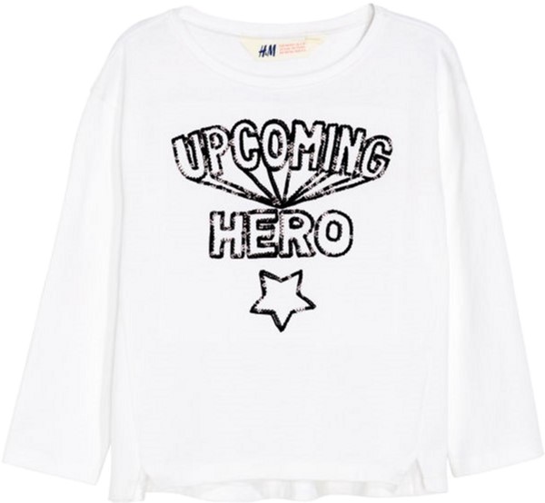 

Футболка с длинными рукавами H&M 1hm032000396 110-116 см Белая