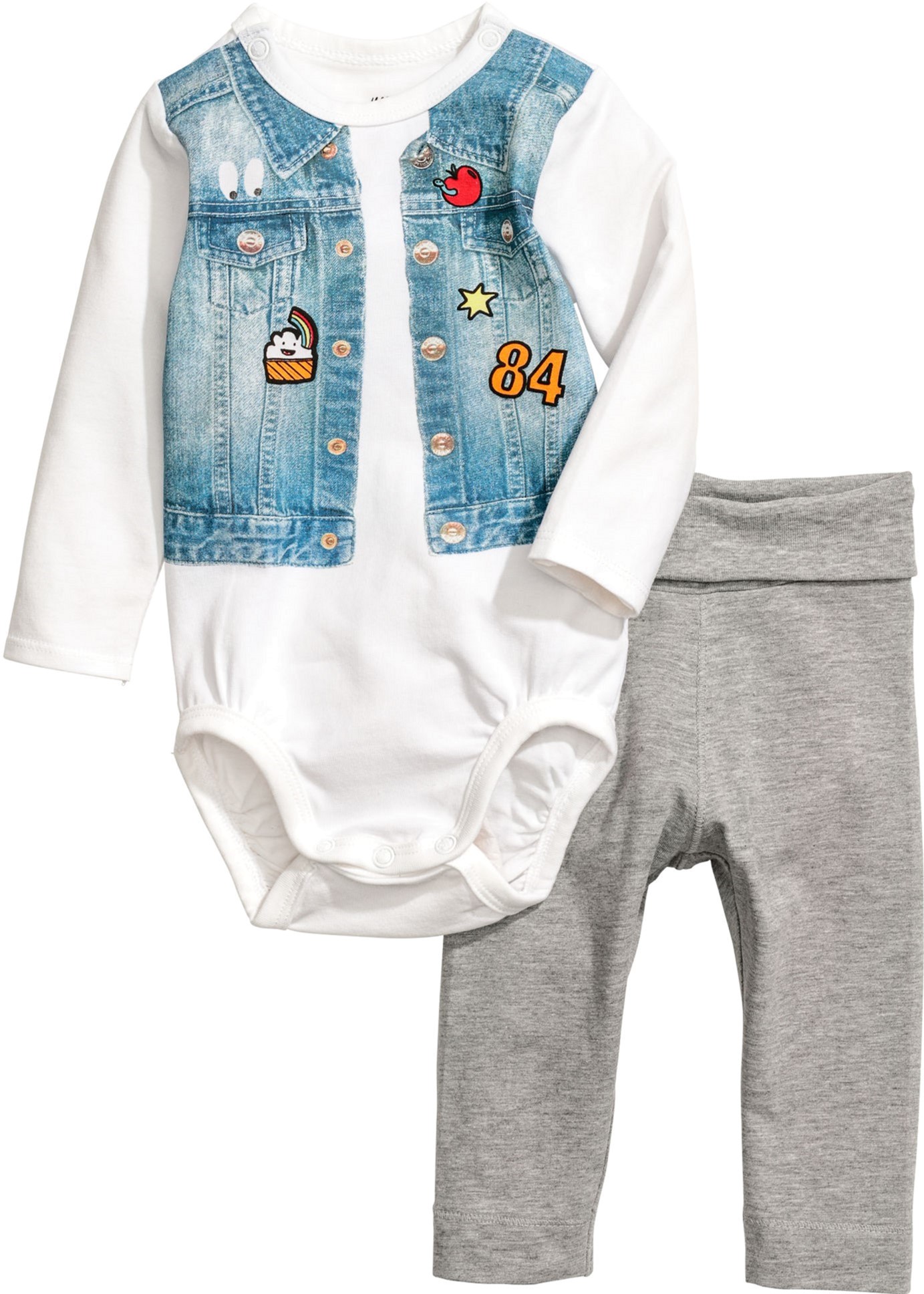 

Комплект (боди + штаны) H&M 1hm052200094 56 см Белый