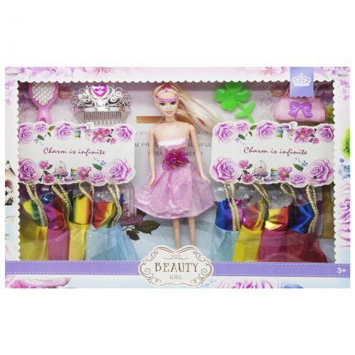 

Кукла с гардеробом (в розовом платье) 013