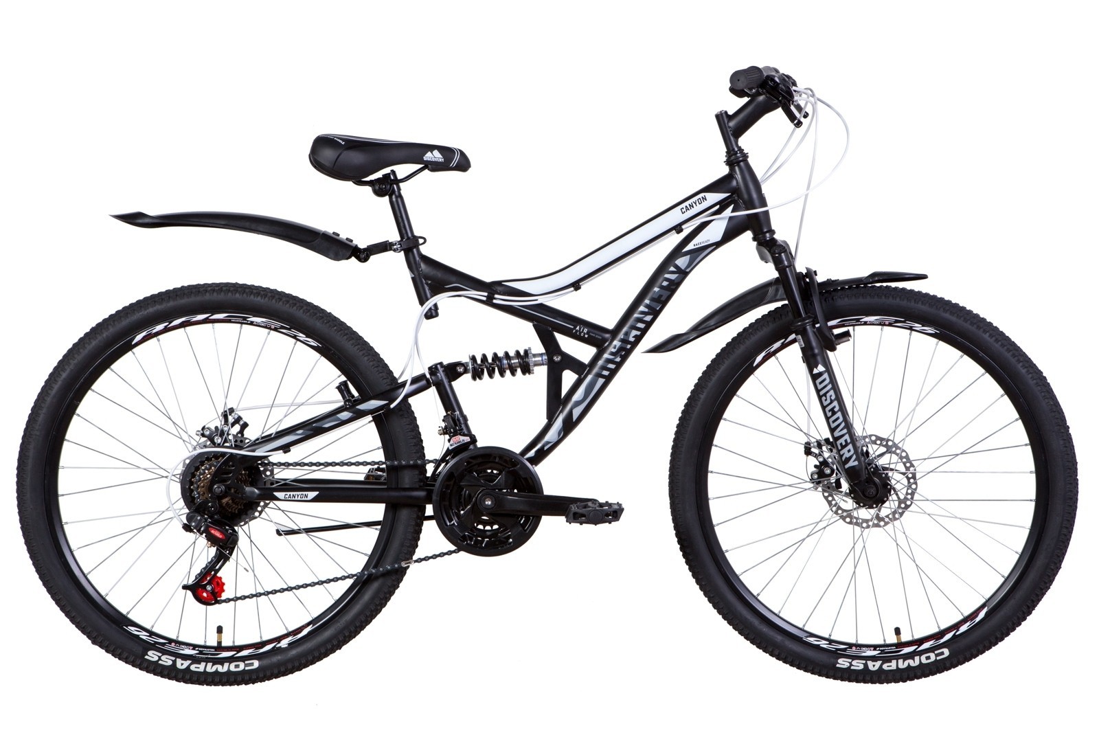 

Велосипед ST 26 Discovery CANYON AM2 DD черно-белый с серым (м) с крылом Pl 2021