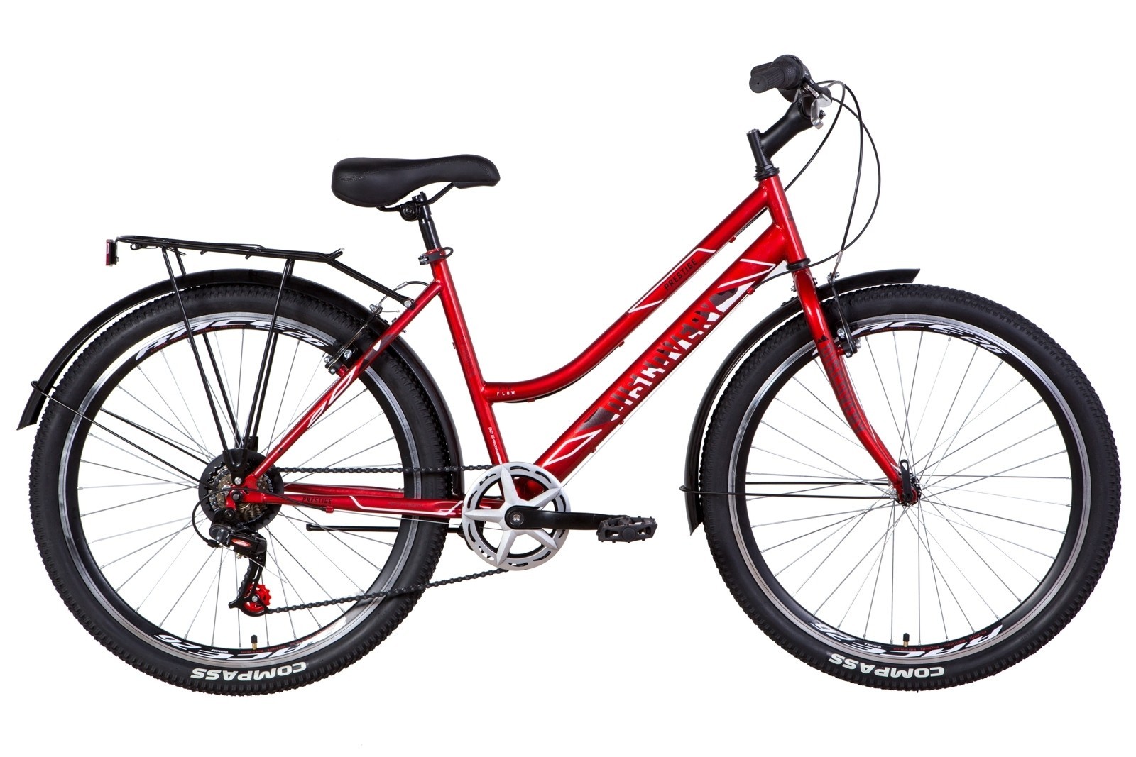 

Велосипед ST 26 Discovery PRESTIGE WOMAN рубиновый с багажником зад St, с крылом St 2021