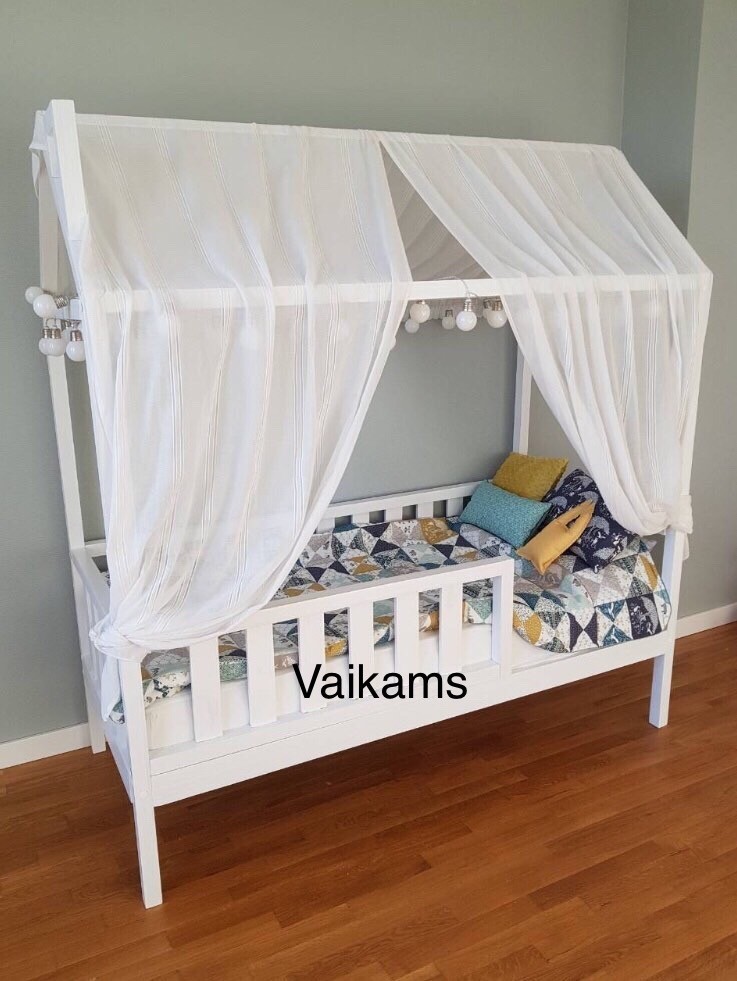 

Детская кровать домик LittleBabyDreams Wide Vertical 160/80 белая