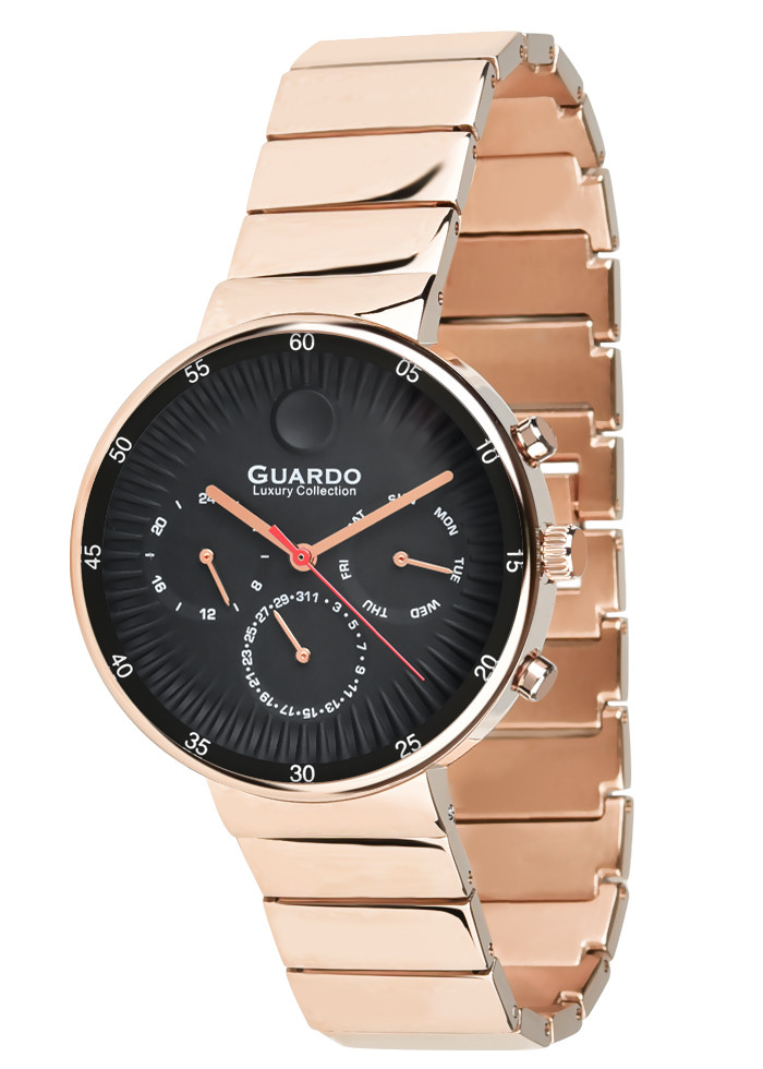 

Часы женские Guardo S02408(1)-3 желтое золото