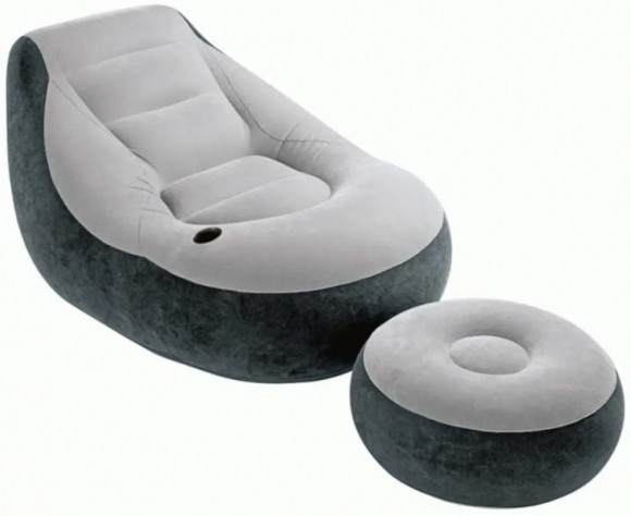 

Надувное велюровое кресло Intex с пуфиком RL 68564
