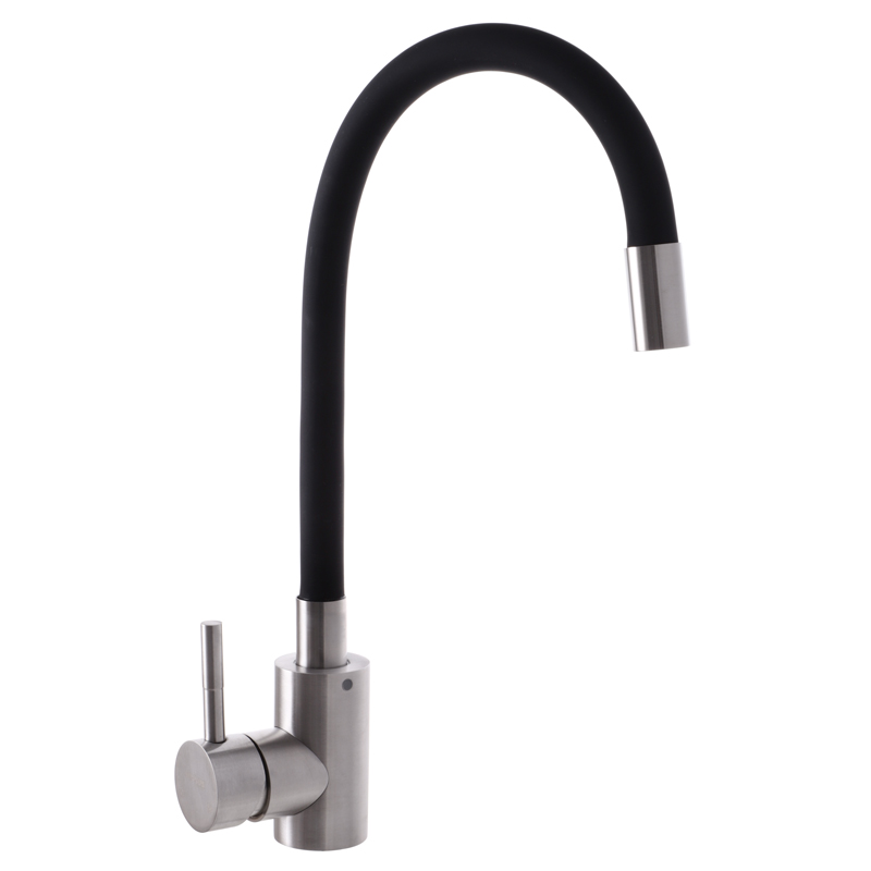 

Кухонный смеситель с силиконовым изливом MIXXUS SUS 011 (SS2798), черный (ST701577)