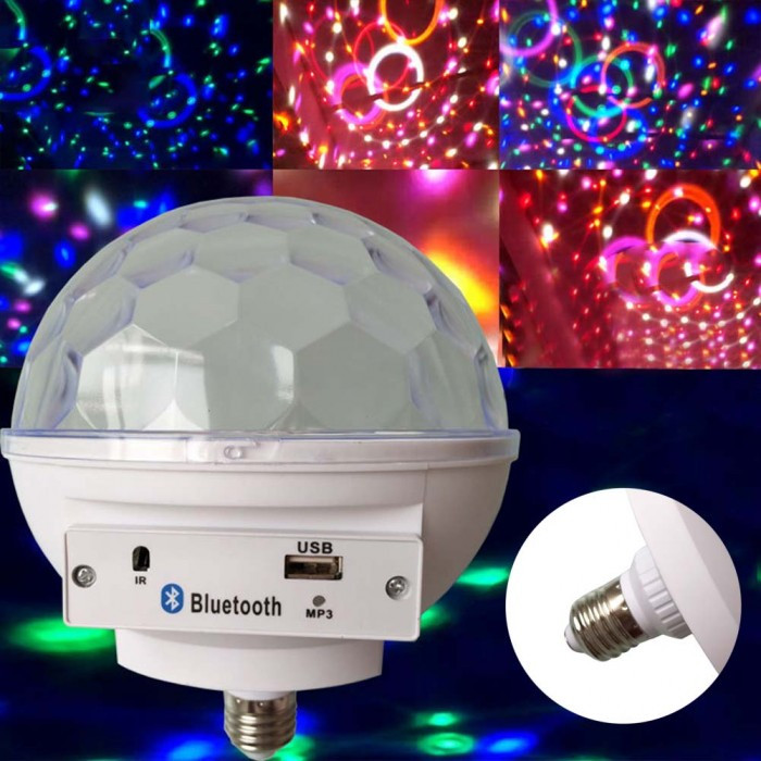 

Светомузыка диско шар с цоколем Magic Ball Music MP3 плеер с bluetooth