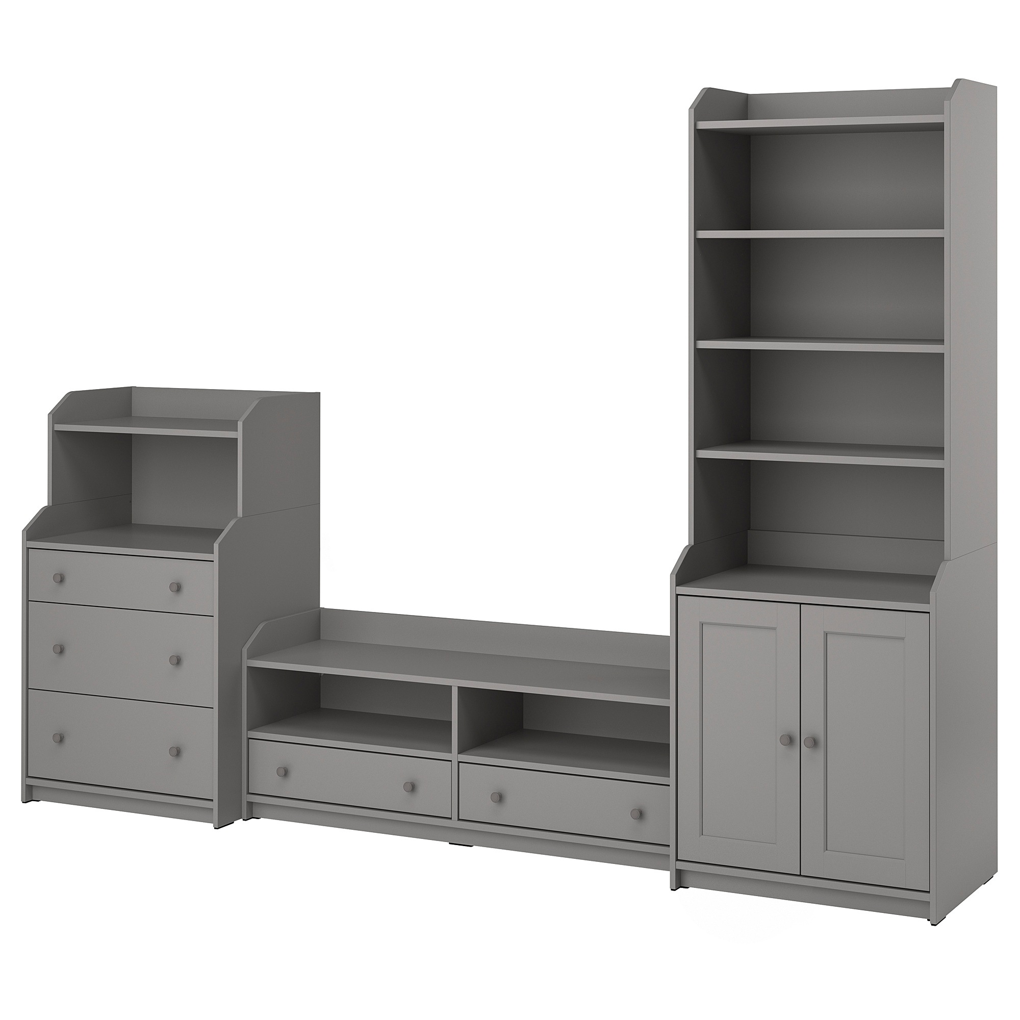 

Комбинация ТВ / книжного шкафа IKEA ХАУГА серый 393.884.39