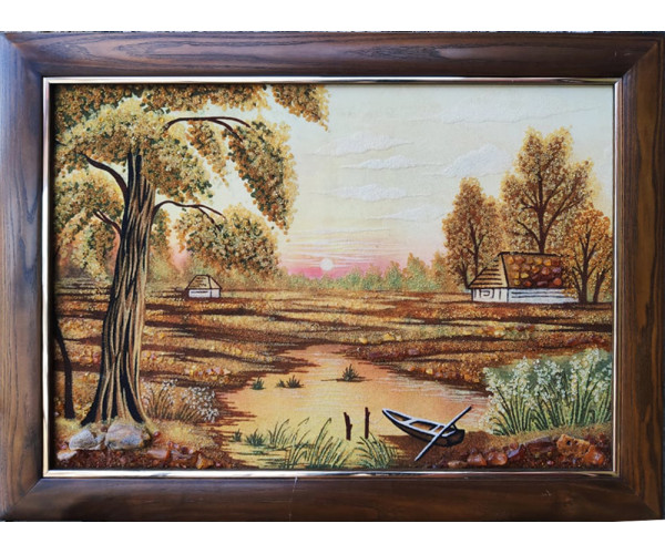

Картина из янтаря Тихий Закат Солнца, 40x60см Янтарная долина