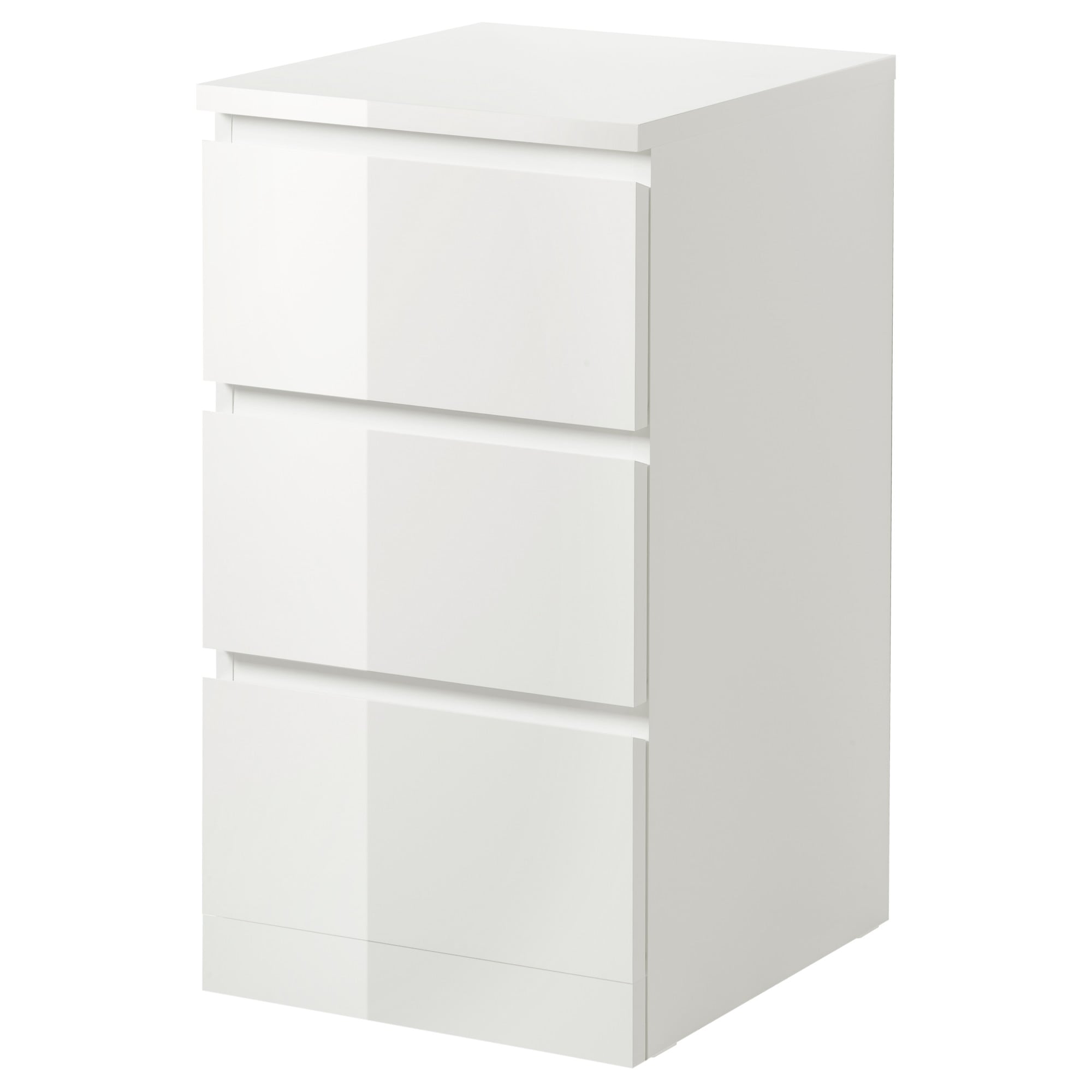 

Комод с 3 ящиками IKEA МАЛЬМ глянцевый белый 904.240.52