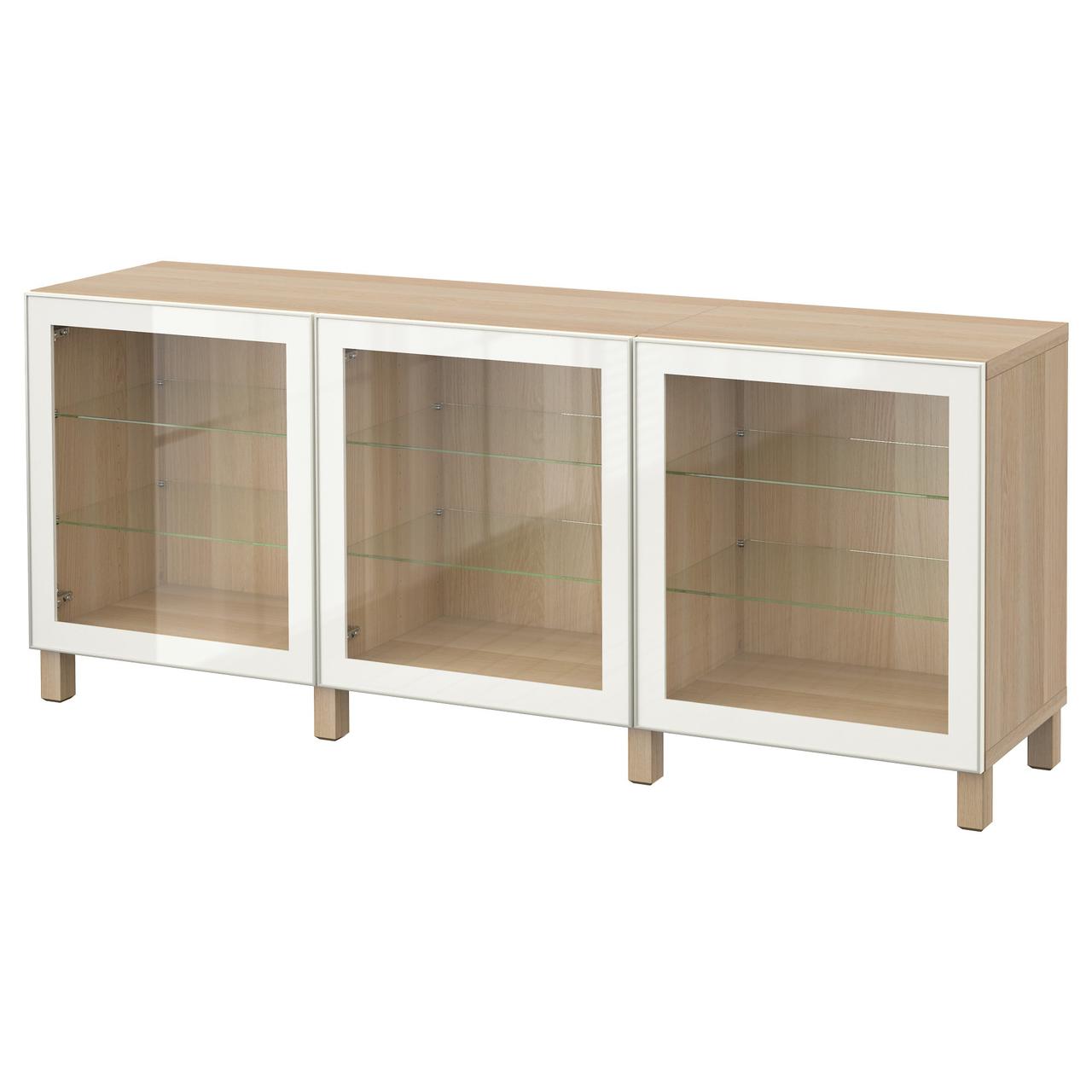

Комбинация для хранения с дверцами IKEA БЕСТО под беленый дуб 991.399.46