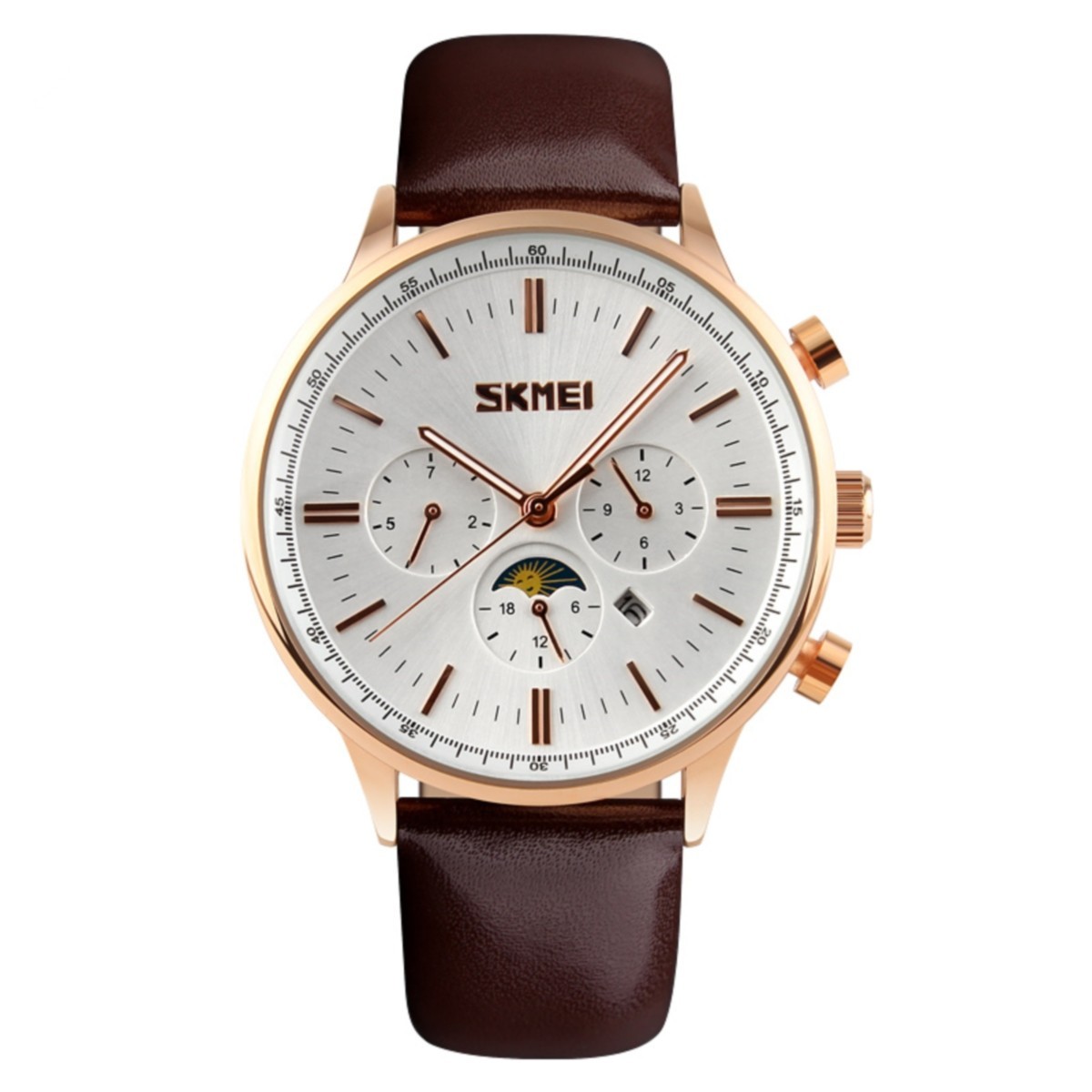 

Мужские часы Skmei 9117 Gold Case White