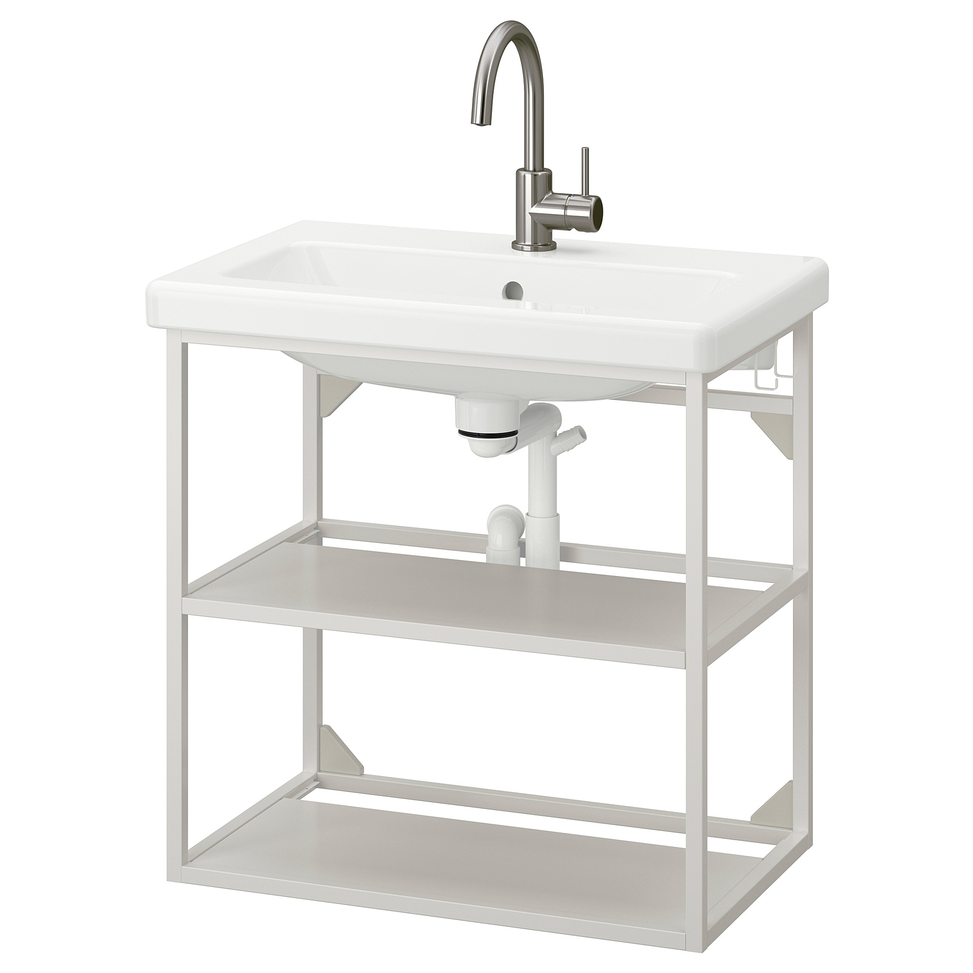 

Шкафчик с раковиной / 2 полки IKEA ENHET / TVÄLLEN белый 293.364.79