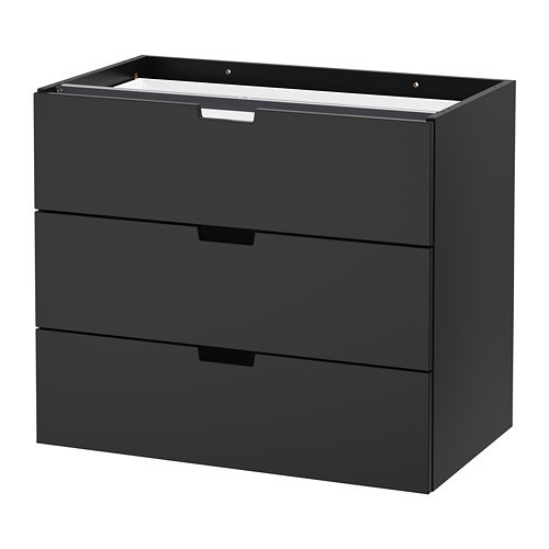 

Модульный комод с 3 ящиками IKEA НОРДЛИ антрацит 403.659.41