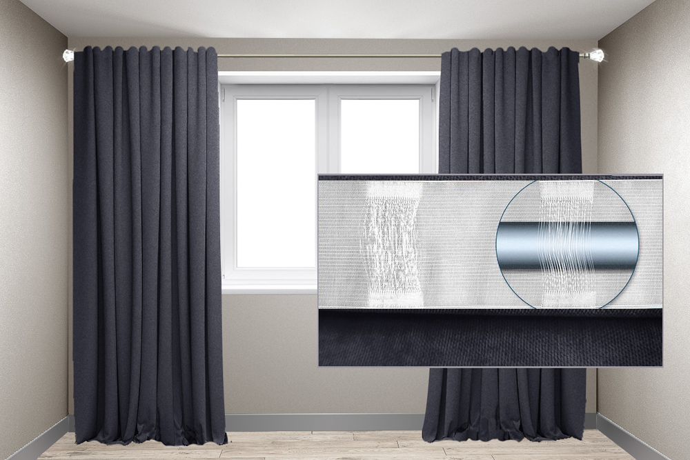 

Комплект штор на трубу Декор-Ин Микровелюр 150x260 2 штуки Маренго Темно-серые Холодные