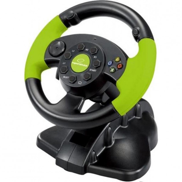 

Проводной игровой руль Esperanza USB PC/PS3/Xbox 360 Black/Green (EG104)