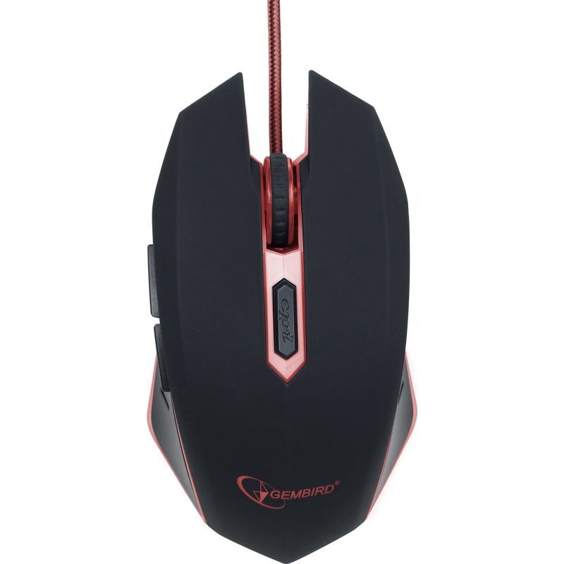 

Оптична ігрова мишка Gembird MUSG-001-R, USB інтерфейс, червоний колір