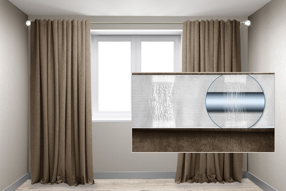 

Комплект штор на трубу Декор-Ин Микровелюр 200x275 2 штуки Капучино