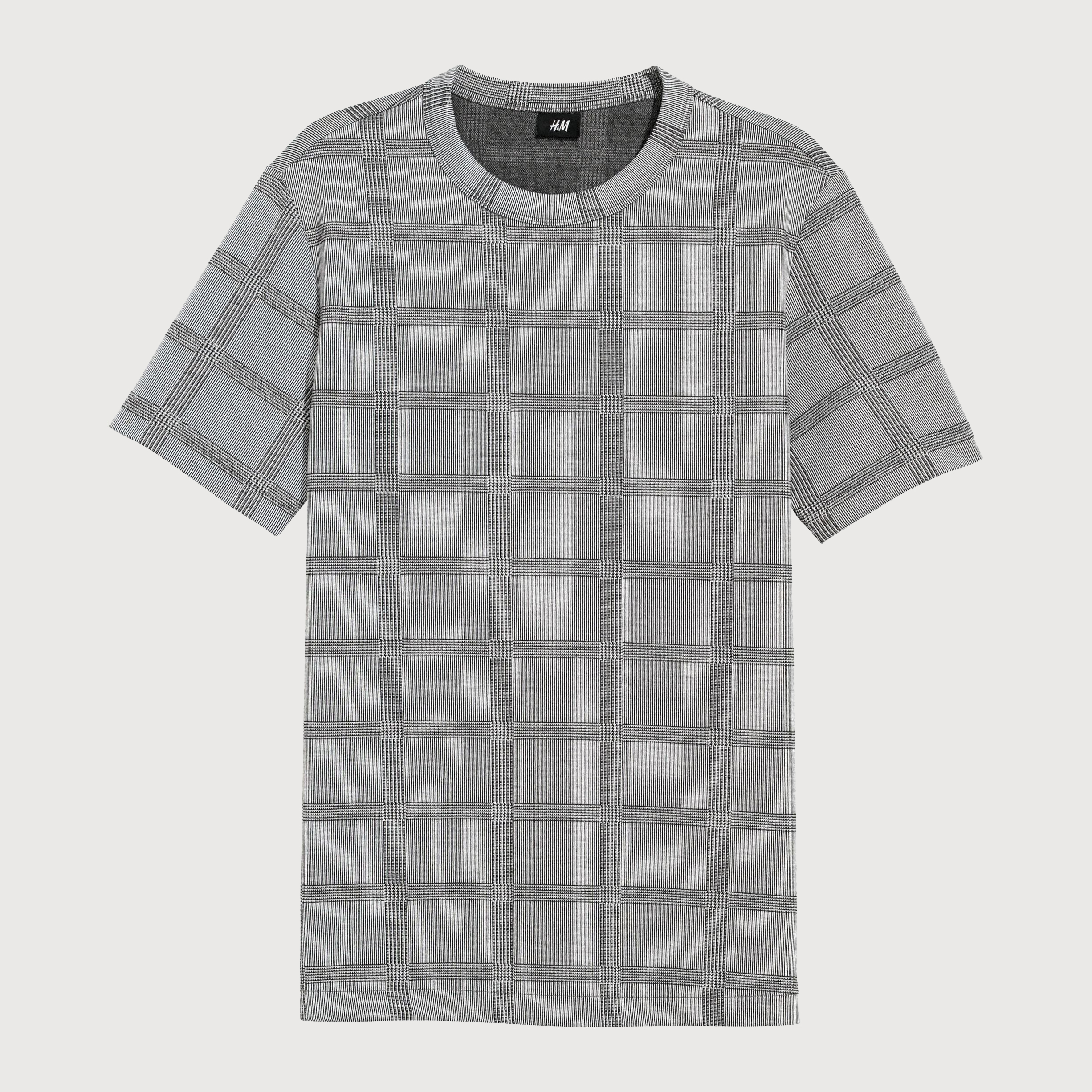 

Футболка H&M 5871136-ADHA XS Черно-белая в клетку