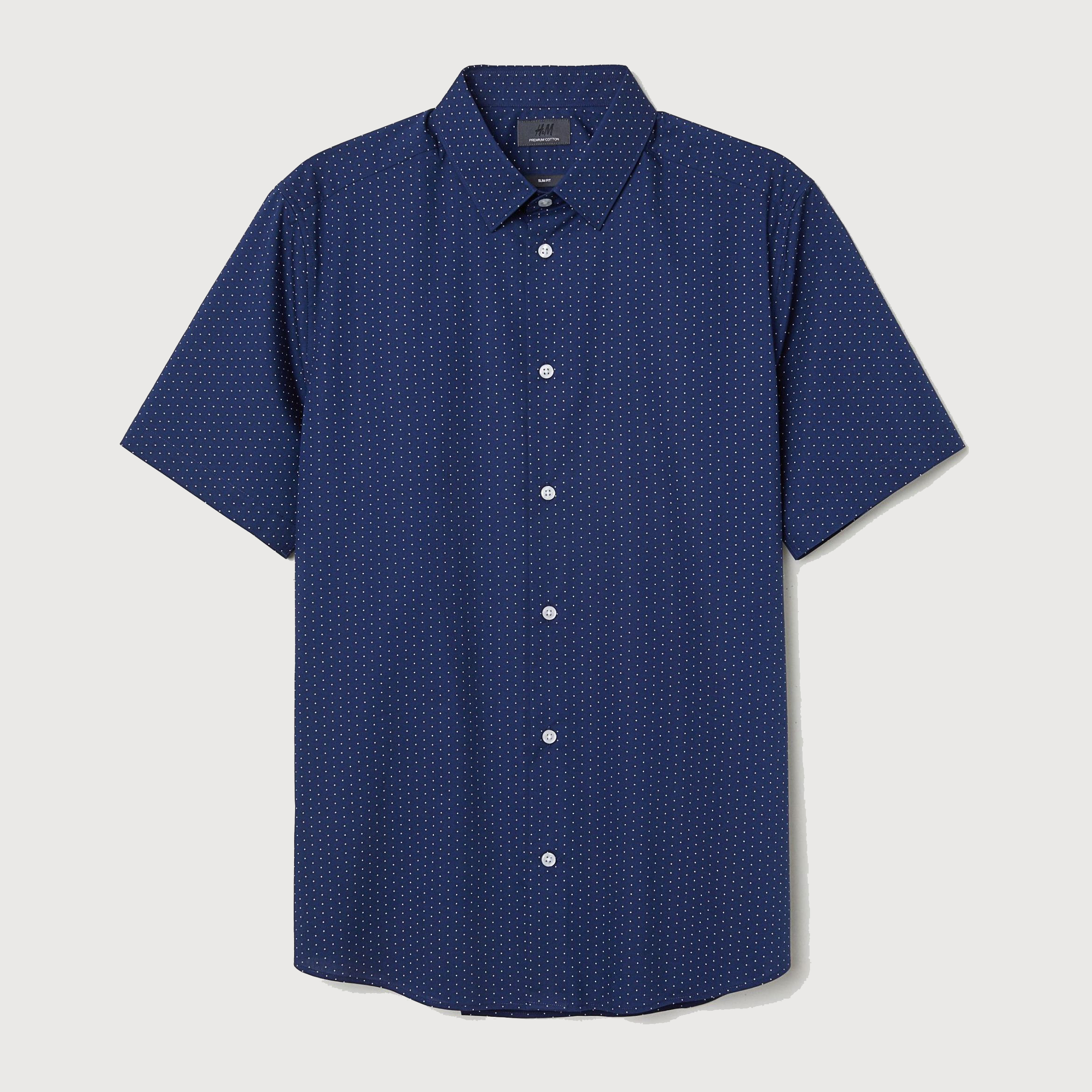 

Рубашка H&M 6197718-AAOD S Темно-синяя в белая горошек