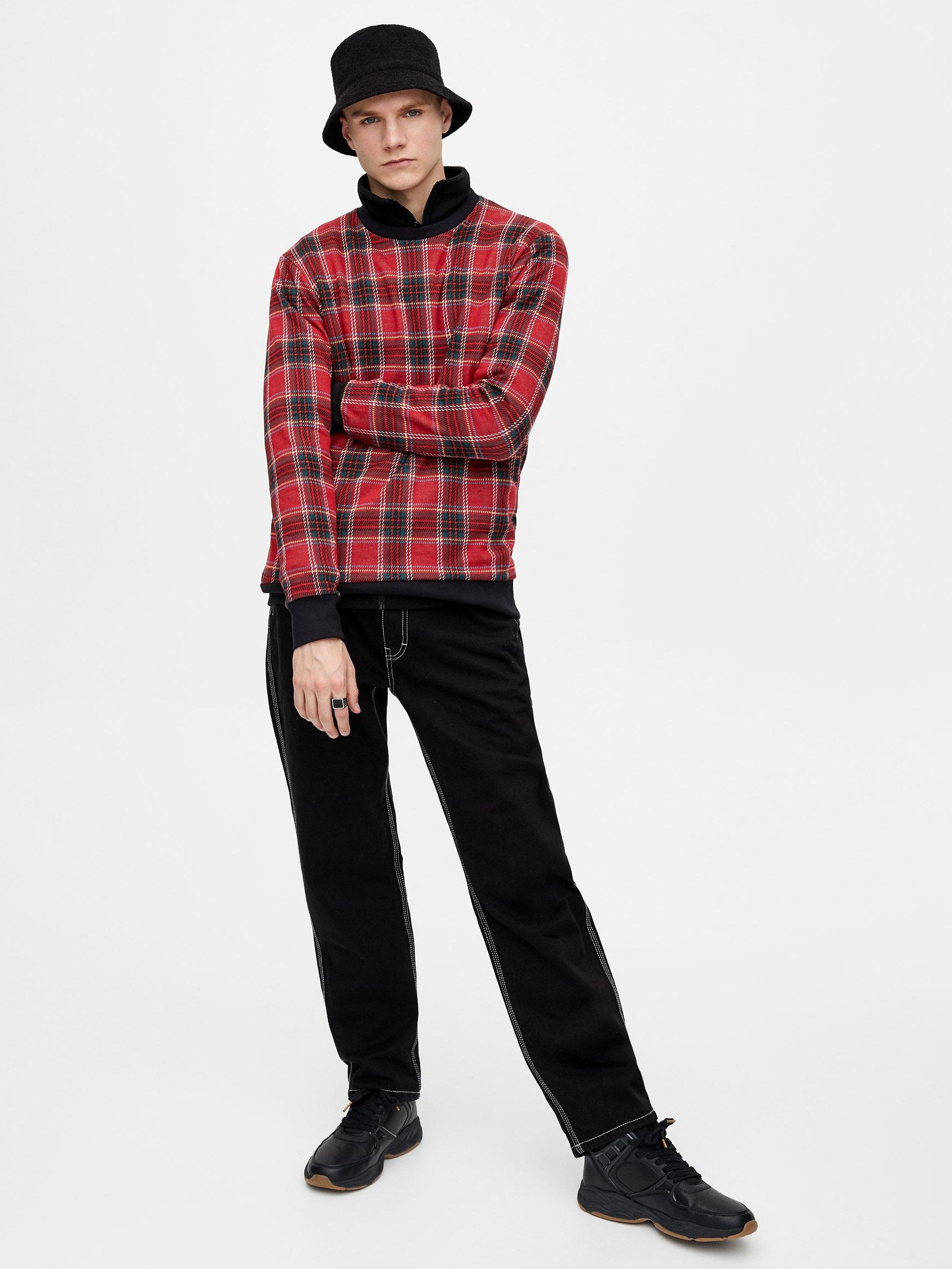 

Свитшот Pull & Bear 5590/511/600-ABPO L Красный в цветную клетку